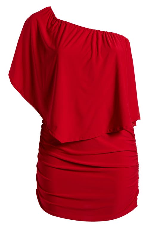 24seven Comfort Apparel Womens Ruched Off-the-shoulder Sheath Dress In Red