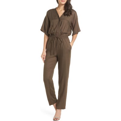 Fraiche By J Surplice Jumpsuit, Green