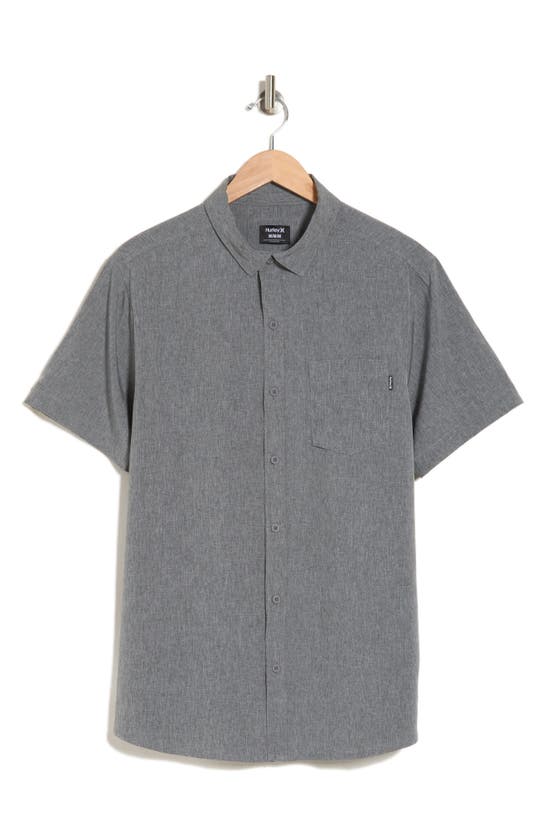 Hurley Slub Short Sleeve Woven Shirt In Gray