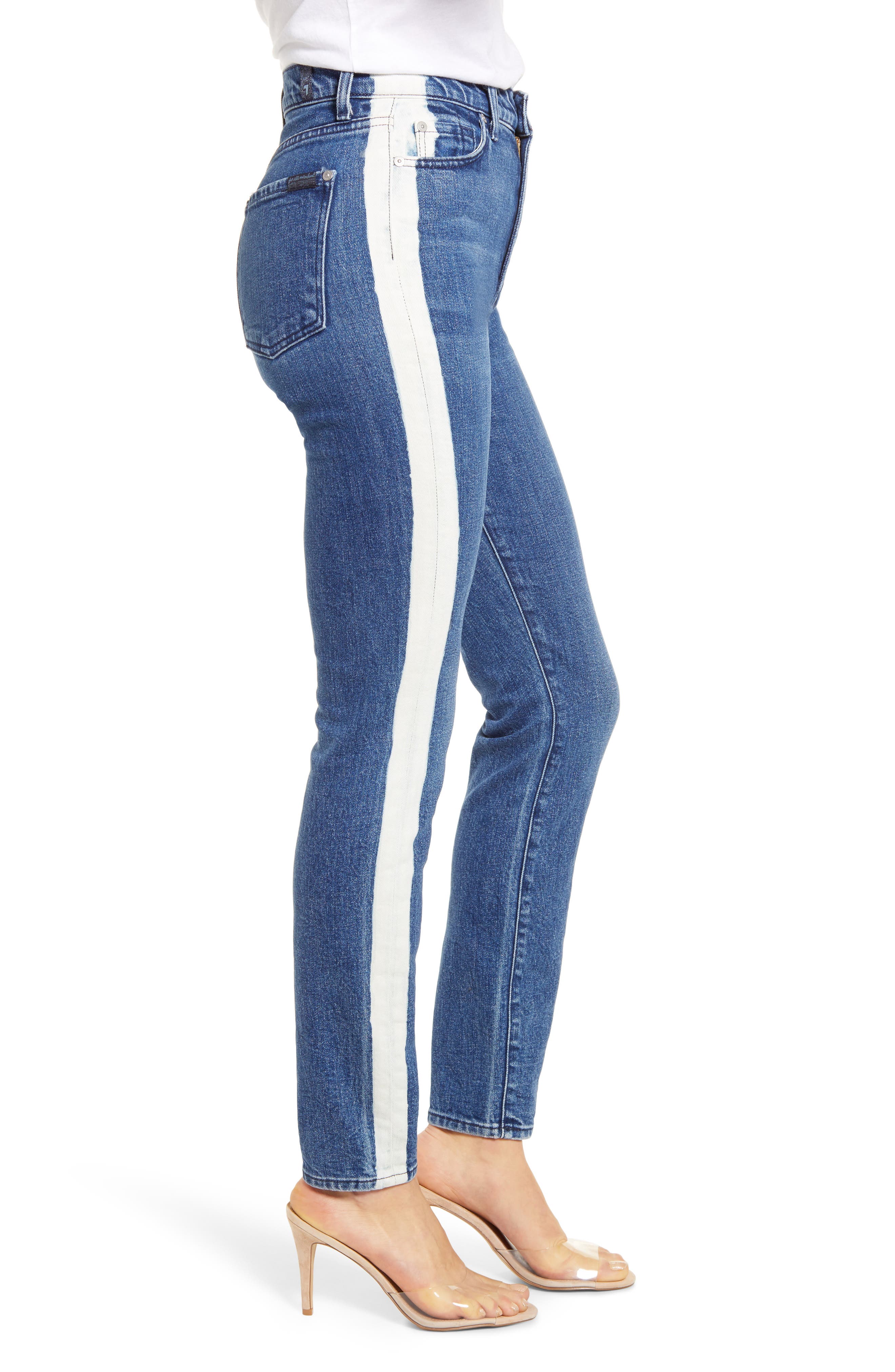 stripe side jeans