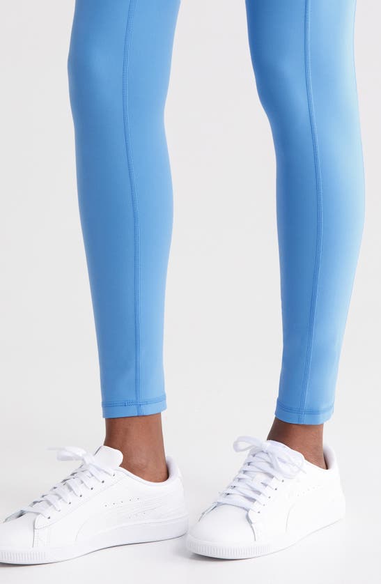 Shop Zella Studio Luxe High Waist Pocket 7/8 Leggings In Blue Lapis