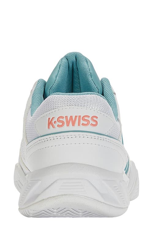 K-swiss Bigshot Light 4 Tennis Shoe In White/nile Blue/flower