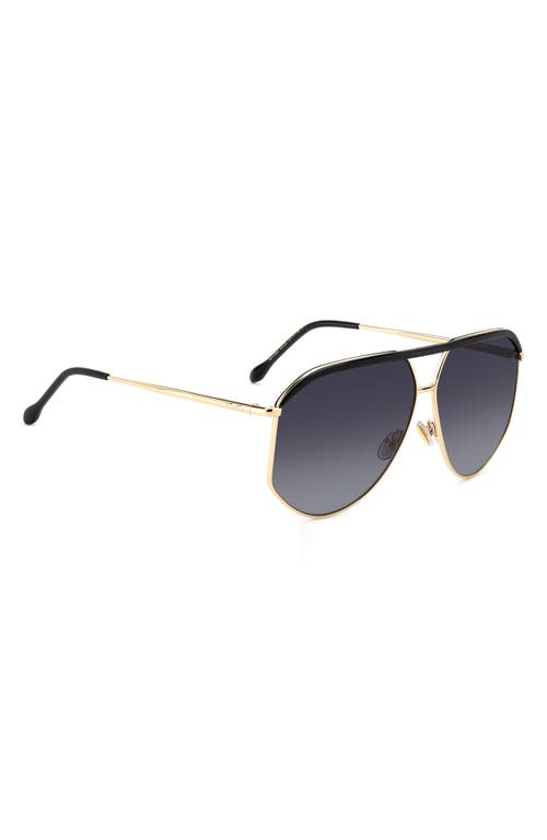 Shop Isabel Marant 64mm Oversize Aviator Sunglasses In Gold Black/grey Shaded