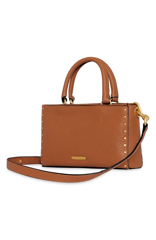 Shop Rebecca Minkoff Darren Leather Top Handle Bag In Caramello