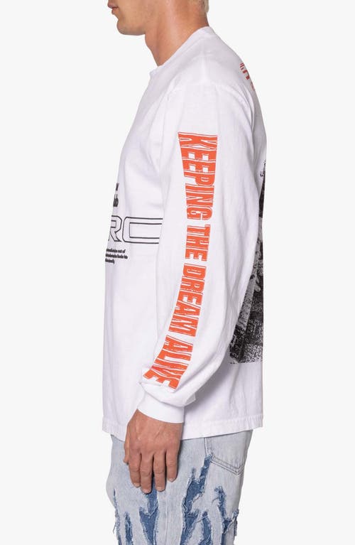 Shop Mnml Driver Long Sleeve Cotton Graphic T-shirt In White