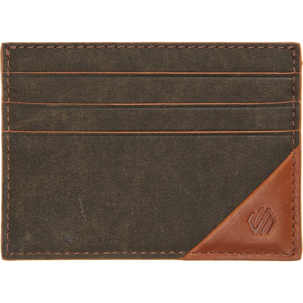 Johnston & Murphy Antique Leather Card Case In Brown/tan