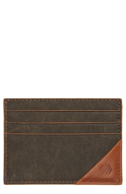 Shop Johnston & Murphy Antique Leather Card Case In Brown/tan