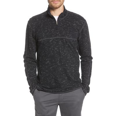 Vintage 1946 Regular Fit Space Dyed Quarter Zip Pullover, Black