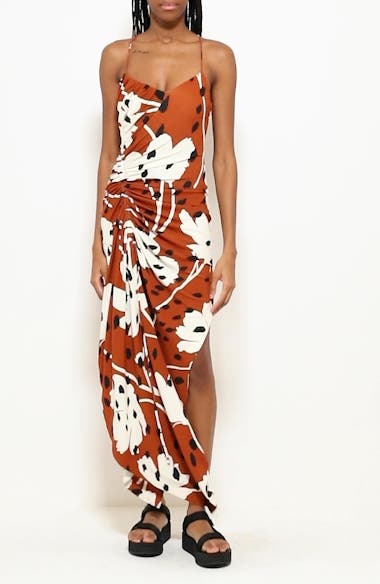 Cece floral store print asymmetrical dress