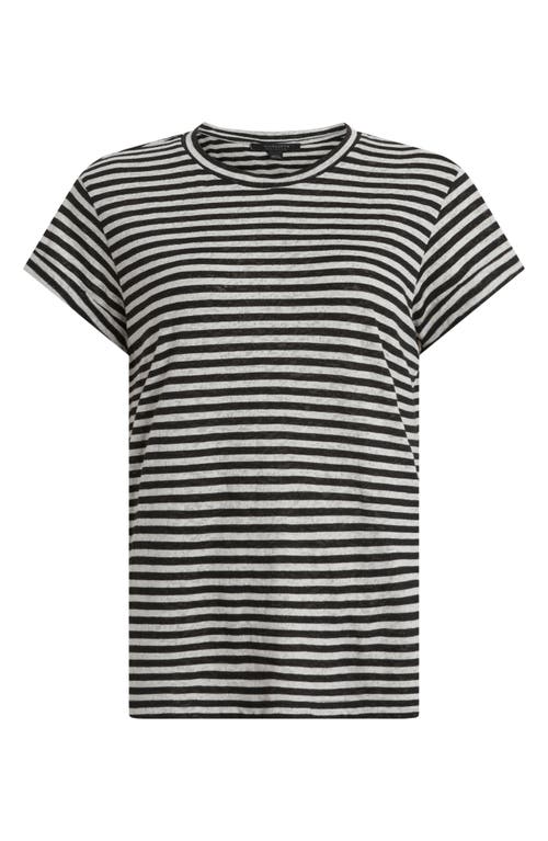 Shop Allsaints Anna Stripe Cotton Blend T-shirt In Chalk/ink