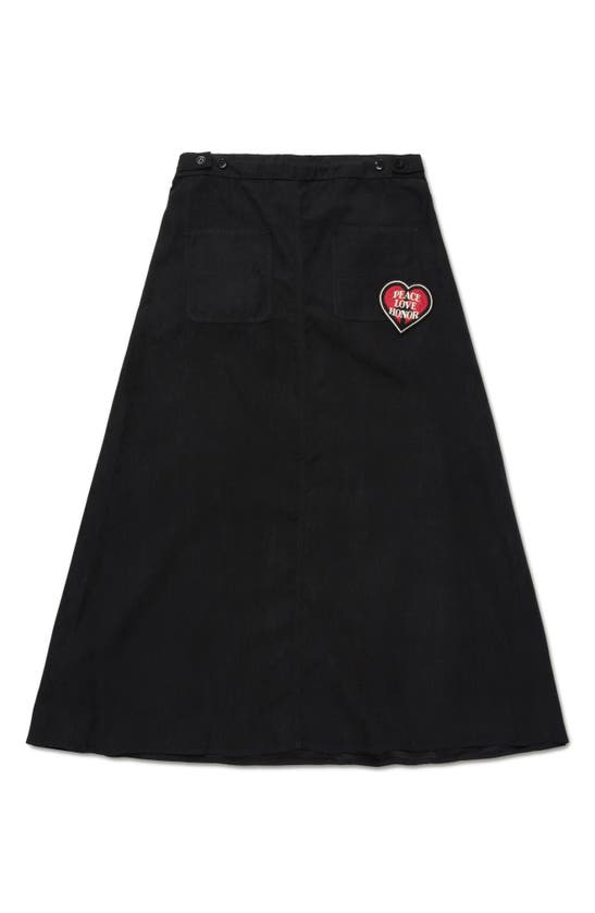 Shop Honor The Gift Patchwork Drawstring A-line Skirt In Black
