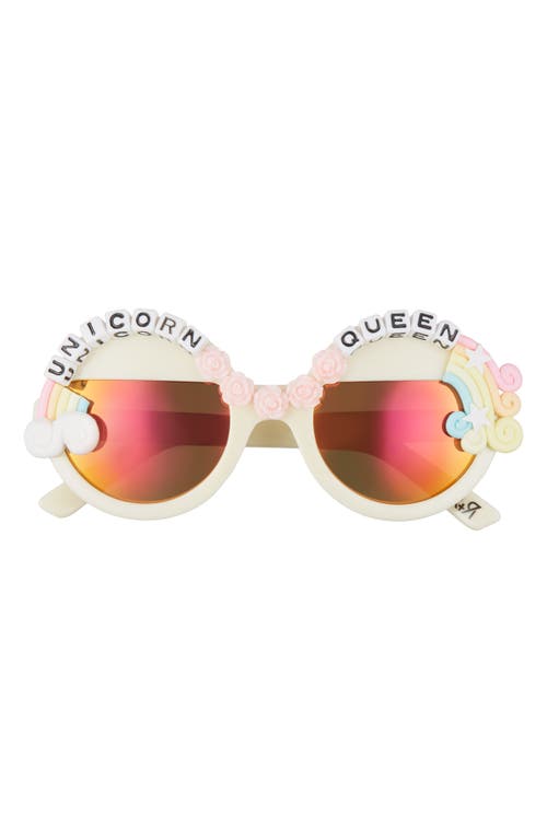 Rad + Refined Unicorn Queen Round Sunglasses in Pink/Orange Mirrored at Nordstrom