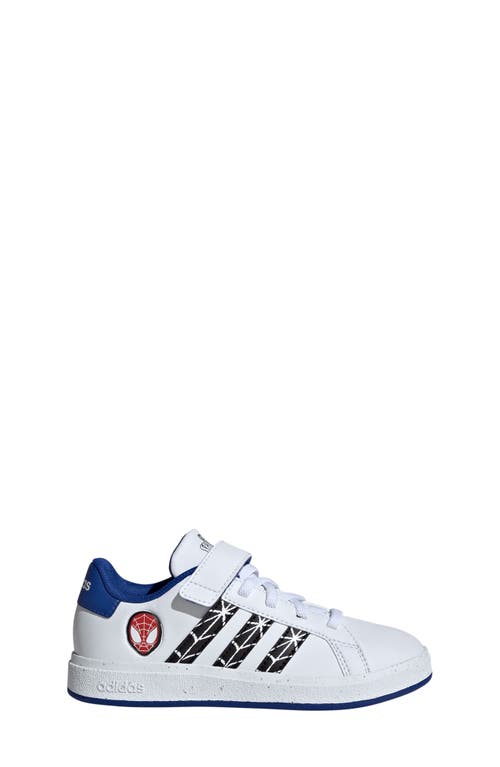 Adidas Originals Adidas Kids' Grand Court Spider-man Sneaker In White/black/royal Blue