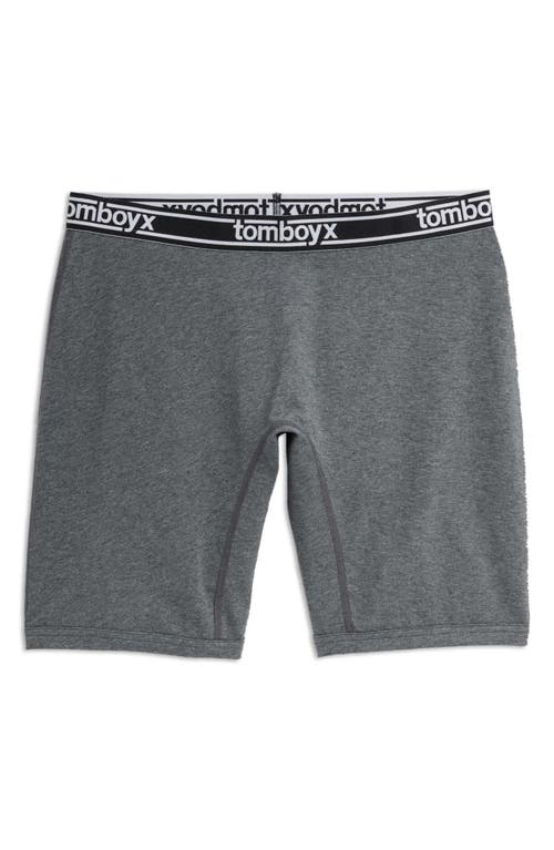 TomboyX Gender Inclusive 9-Inch Boxer Briefs in Charcoal Logo 