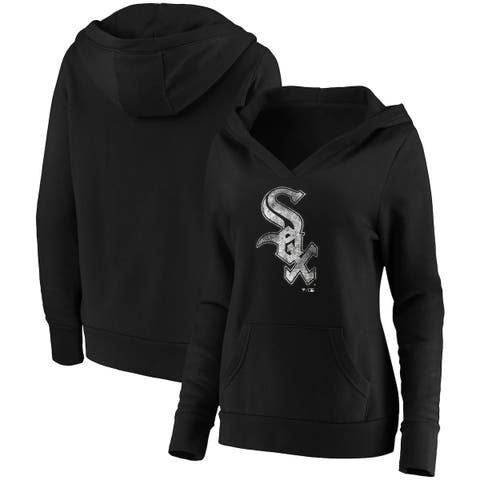 MLB Men's Chicago White Sox Black Colorblock Pullover Hoodie