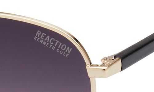 Shop Kenneth Cole 57mm Pilot Sunglasses In Gold/smoke