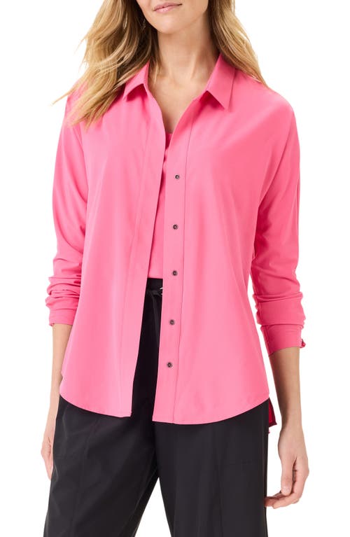NZ ACTIVE by NIC+ZOE Tech Stretch Snap Shirt Pure Pink at Nordstrom,