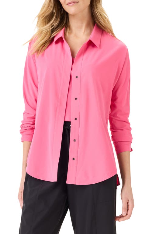 Nz Active By Nic+zoe Tech Stretch Snap Shirt In Pure Pink