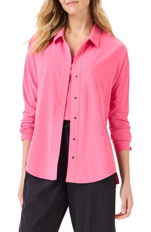 Shop Nz Active By Nic+zoe Tech Stretch Snap Shirt In Pure Pink