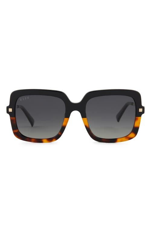 Diff Sandra 54mm Gradient Square Sunglasses In Black
