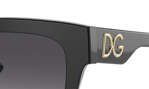 Shop Dolce & Gabbana Dolce&gabbana 53mm Square Sunglasses In Black/light Grey Gr Black