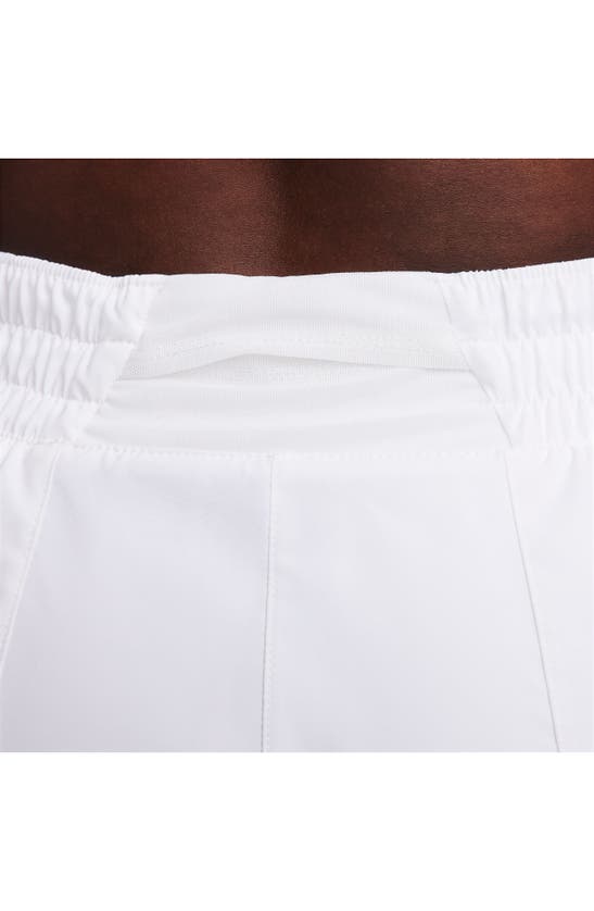 Shop Nike Dri-fit High Waist Shorts In White/ Reflective Silver