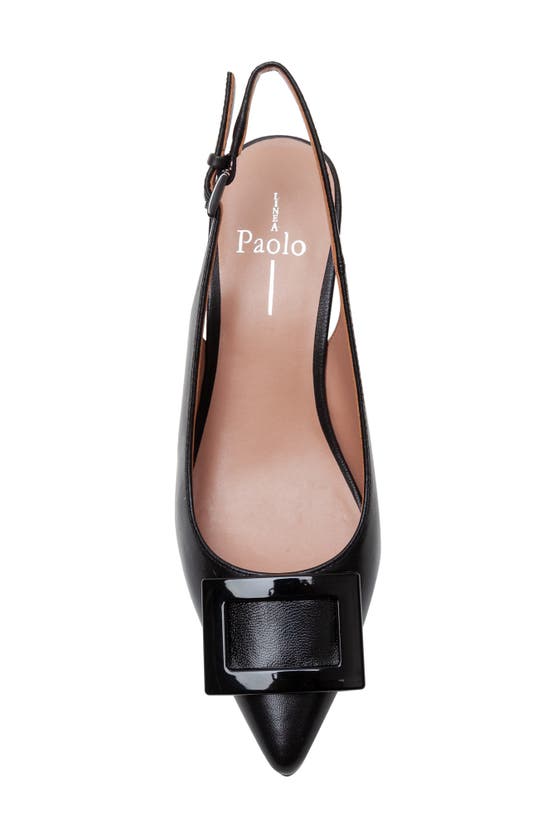 Shop Linea Paolo Vista Slingback Pointed Toe Wedge Pump In Black