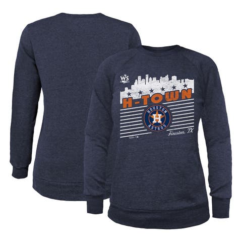 Houston Astros Mitchell & Ness Women's Cooperstown Collection Logo  Lightweight Pullover Sweatshirt - Heathered Gray