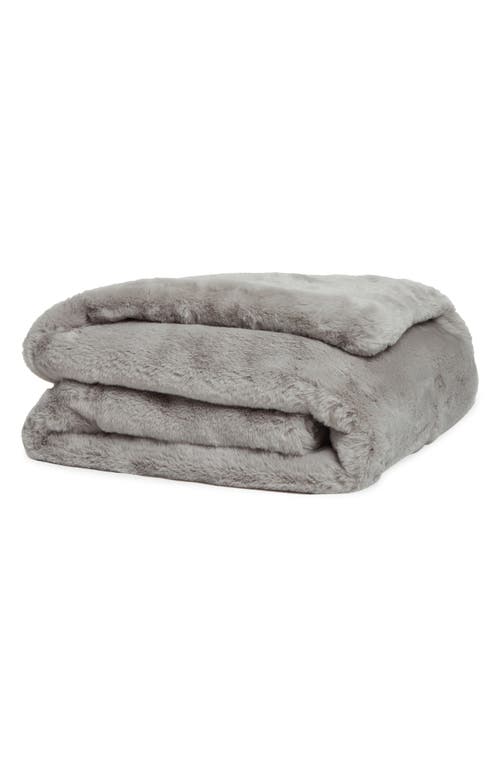 Apparis Shiloh Weighted Faux Fur Throw Blanket in Smoke at Nordstrom