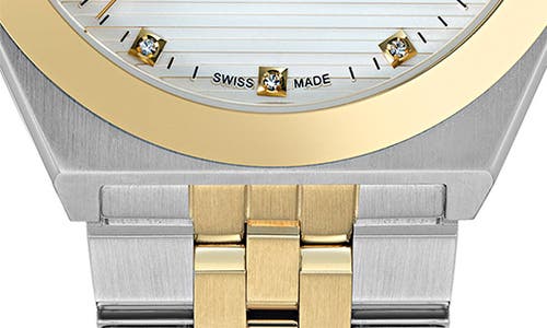 Shop Ferragamo Vega Two-tone Bracelet Watch, 40mm In Two Tone