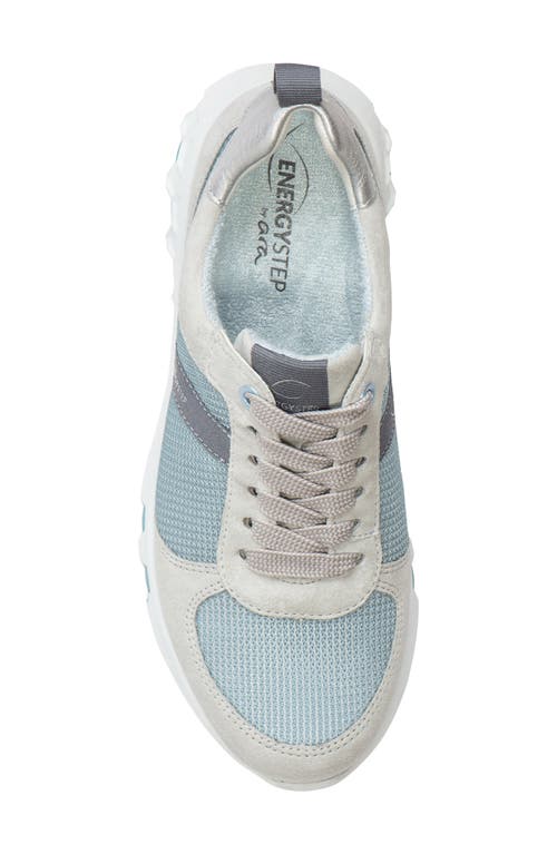 Ara Jennifer Energystep Sneaker In Aqua Mesh/silver Trim