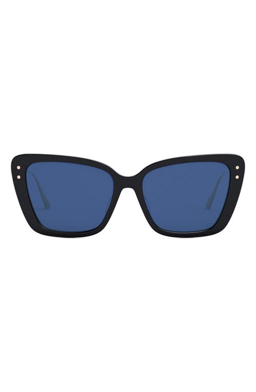 MissDior 56mm Butterfly Sunglasses in Shiny Black /Blue