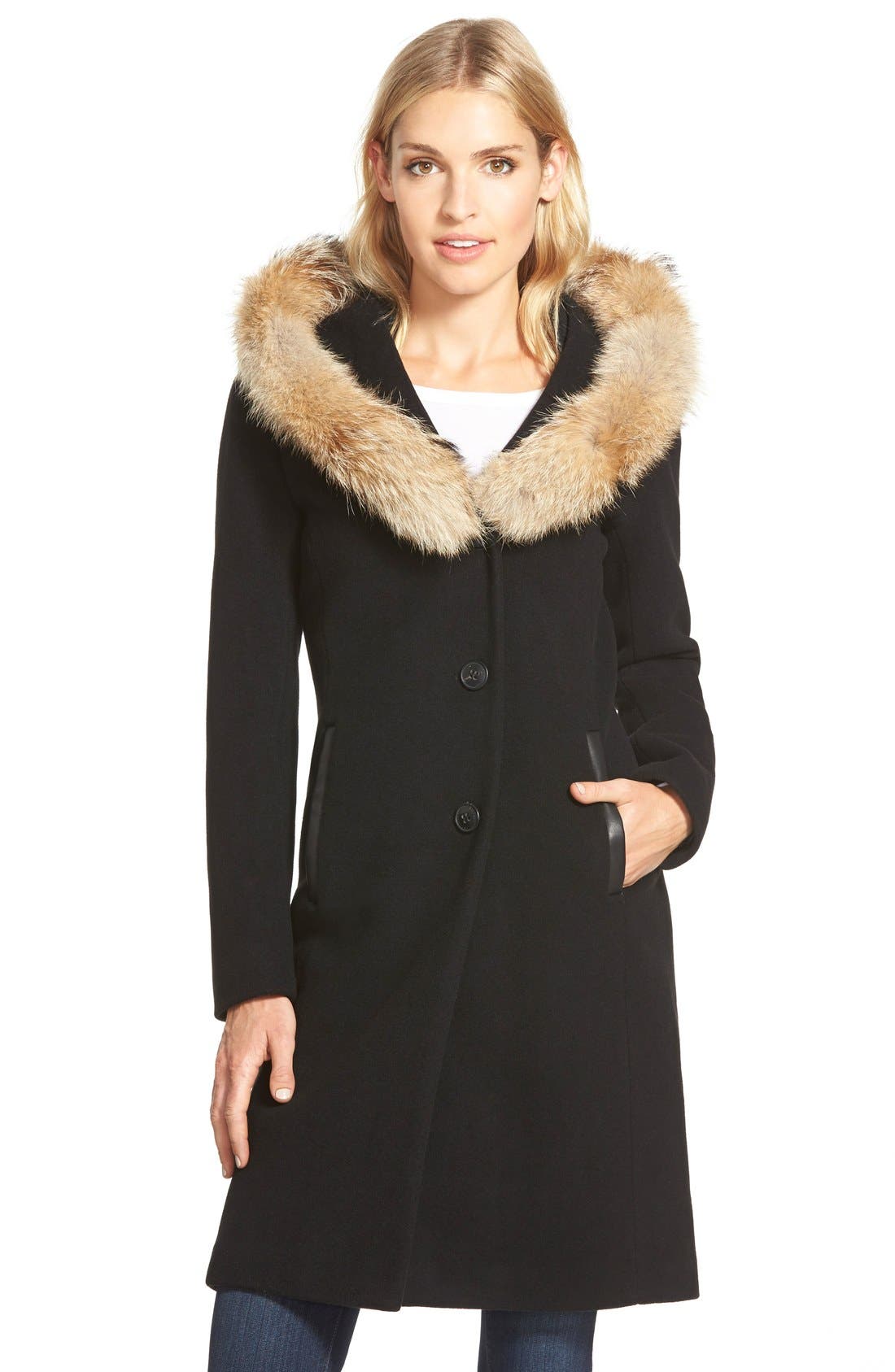 mackage wool coat with fur