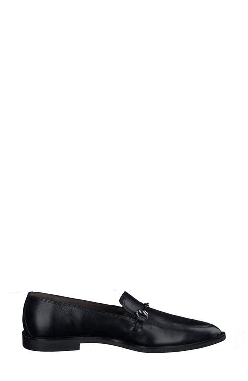 Paul Green Wexler Pointed Toe Bit Loafer In Black Lux Leather