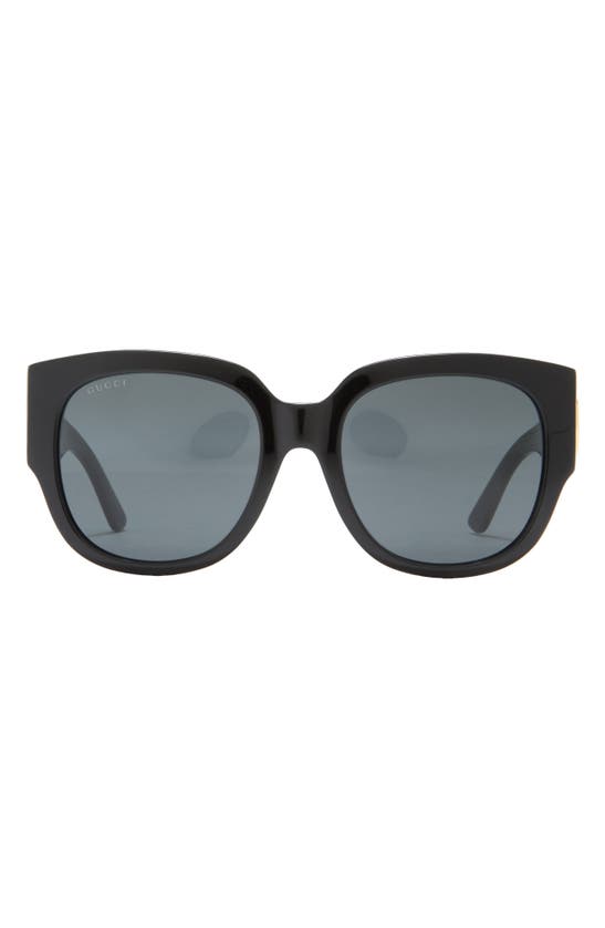 Gucci 55mm Square Sunglasses In Black Black