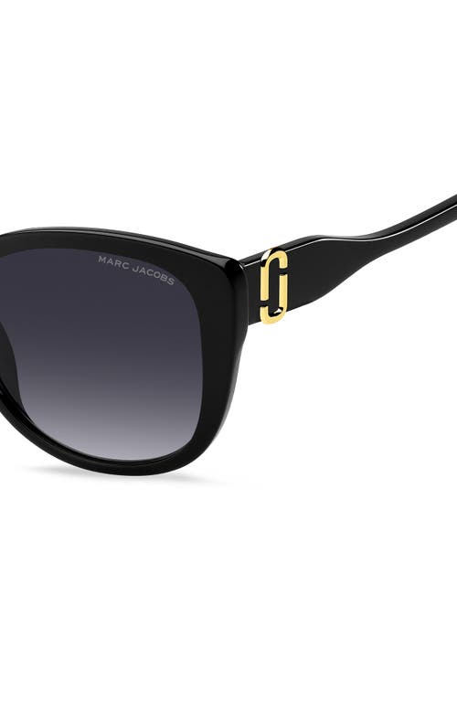Marc Jacobs 57mm Gradient Cat Eye Sunglasses In Black/dark Grey
