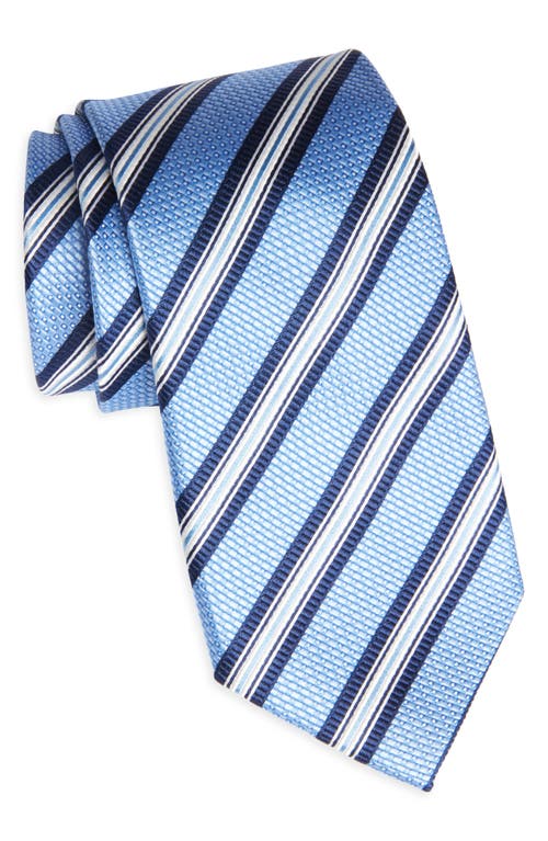 Stripe Silk Tie in Light Blue