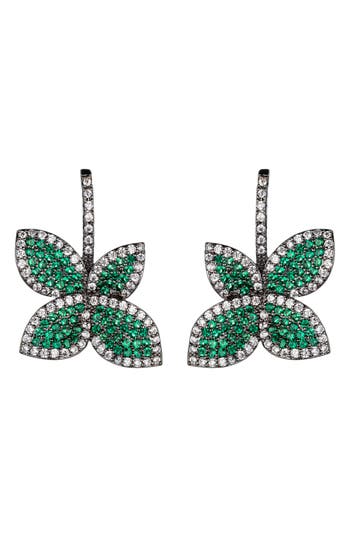 Eye Candy Los Angeles Maja Cubic Zirconia Drop Earrings In Green