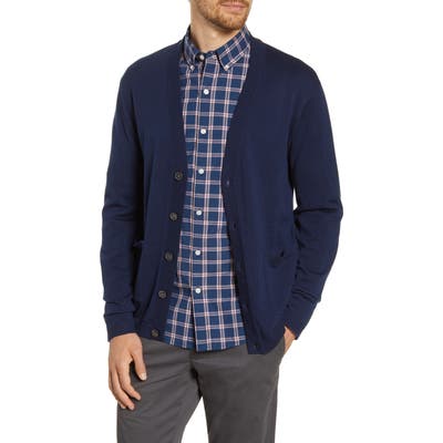 Bonobos Slim Fit Wool Cardigan Sweater, Blue