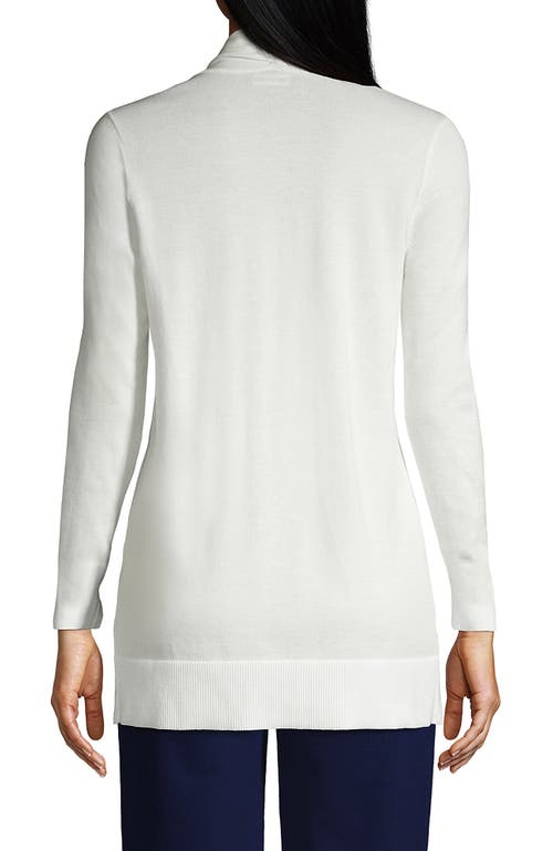 Shop Lands' End Long Sleeve Open Long Cardigan Sweater In Ivory