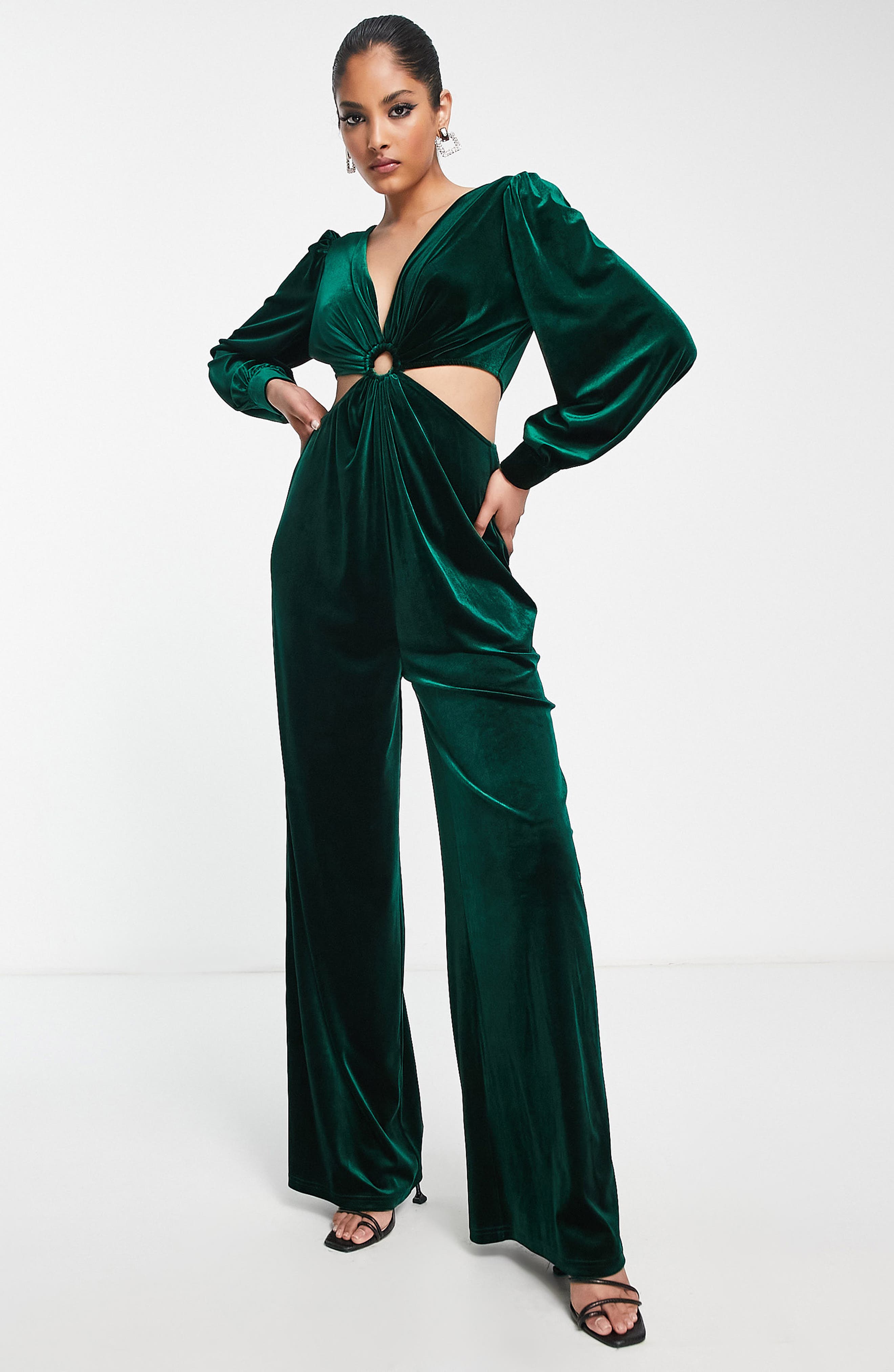 green velvet jumpsuit nordstrom