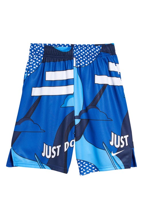 Shop Nike Kids' Dri-fit Training Shorts In Game Royal/white