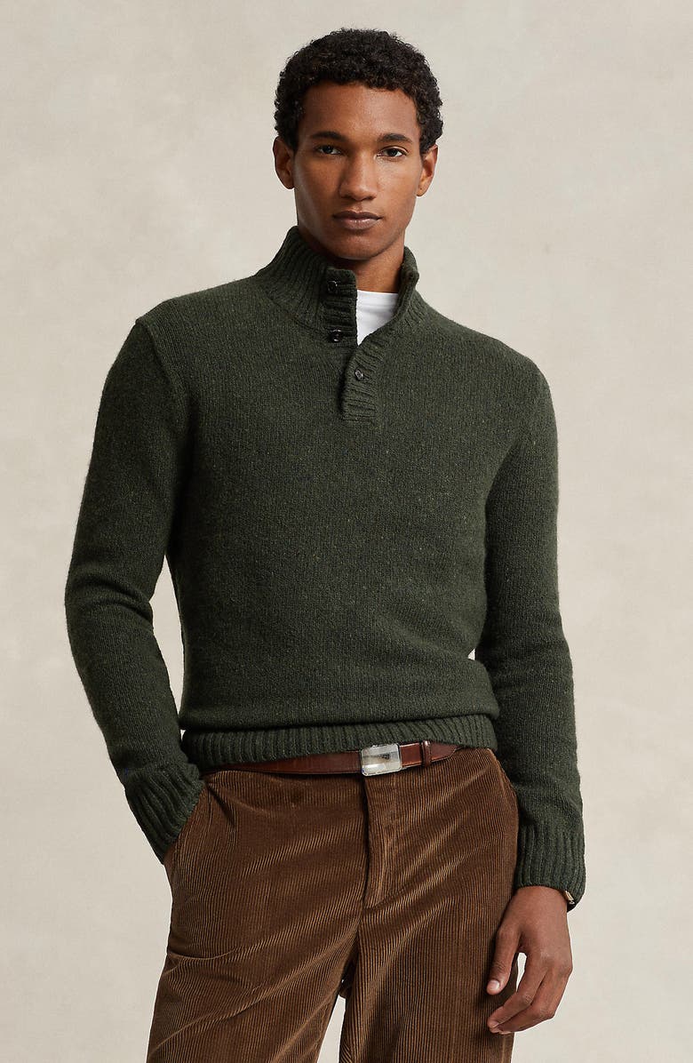 Polo Ralph Lauren Button Neck Wool-Blend Sweater | Nordstrom