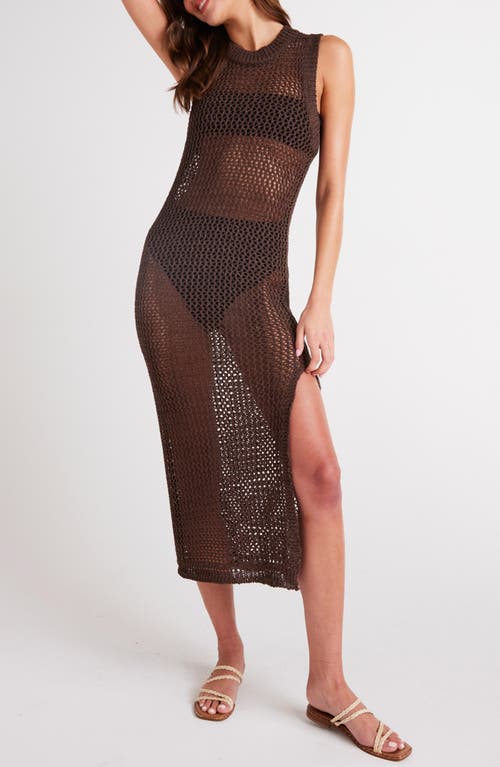 Bella Dahl Open Stitch Sleeveless Cover-Up Sweater Dress Cocoa Cobana at Nordstrom,