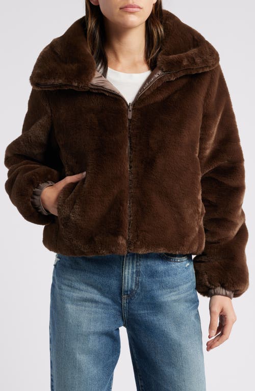 Shop Save The Duck Jeon Wind & Water Resistant Reversible Faux Shearling & Recycled Polyester Puffer Jack In Brown Black