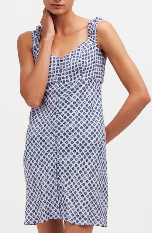 Madewell Cap Sleeve Button Up Minidress In Washed Lavender