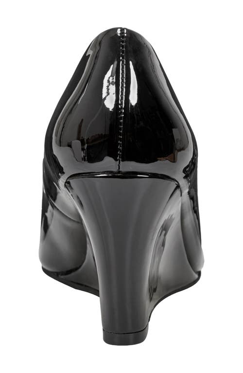 BANDOLINO BANDOLINO TUFF LOVE PEEP TOE PATENT WEDGE PUMP