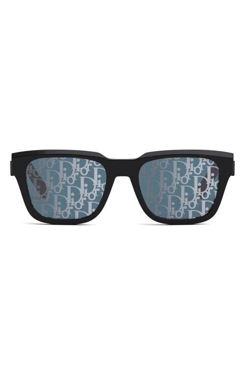 'DiorB23 S1I 54mm Geometric Sunglasses in Shiny Black /Blue Mirror at Nordstrom