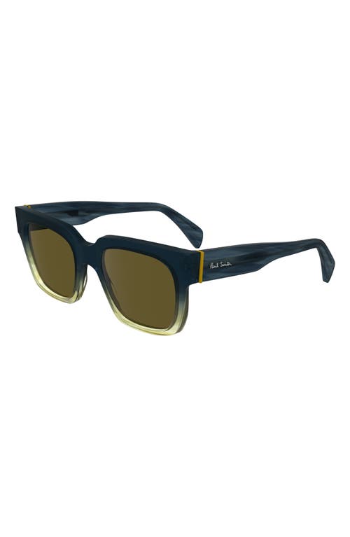 Paul Smith Kenley 52mm Rectangular Sunglasses In Petrol/sand