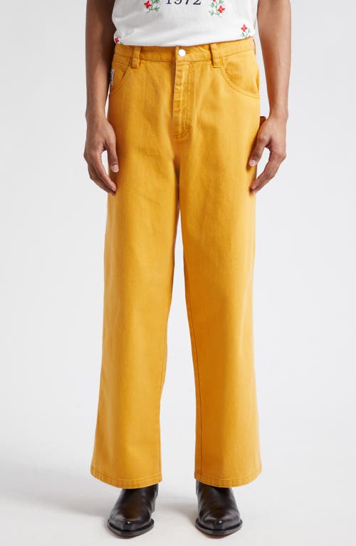 Bode Twill Knolly Brook Trousers Yellow at Nordstrom,